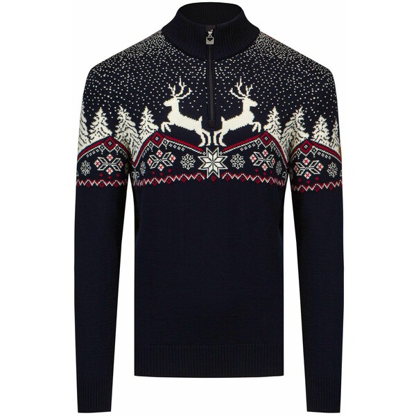 Dale of Norway Sweter wełniany męski DALE OF NORWAY DALE CHRISTMAS 93931-navy-offwhite-redrose
