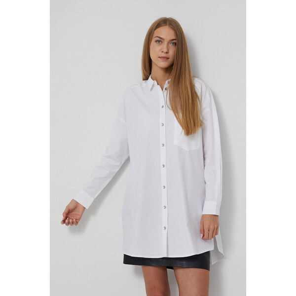 Medicine Koszula damska z bawełny organicznej biała RW21-KDD501_00X