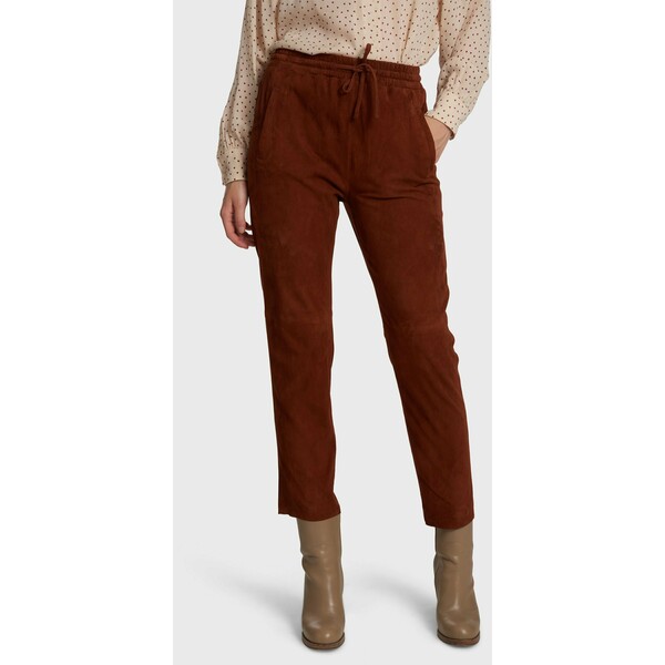 Oakwood GIFT Spodnie skórzane brown OA121A01G