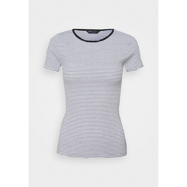Marks & Spencer London FITTED T-shirt z nadrukiem white QM421D047