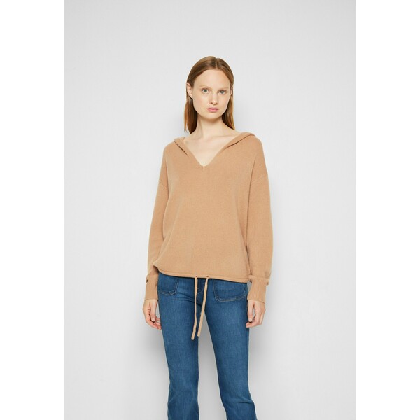 Theory RELAXED HOODIE Sweter camel T4021I00W