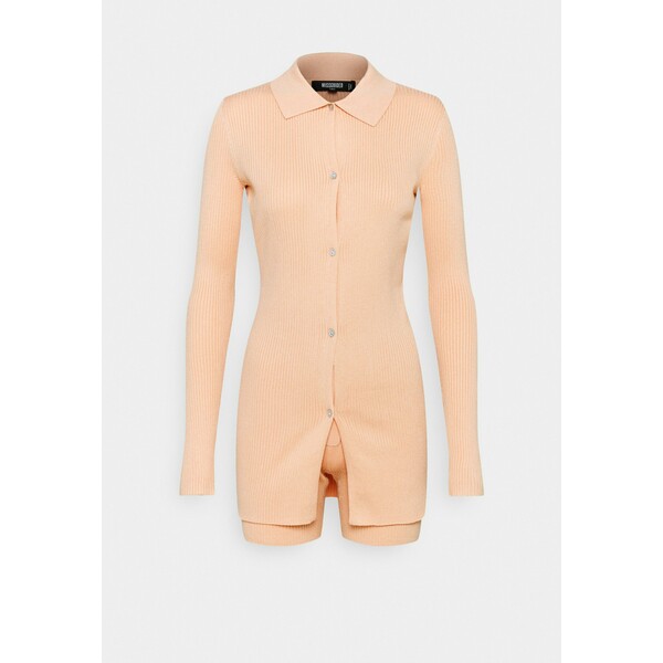 Missguided Tall COLLAR CARDIGAN AND BUTTON CYCLING SET Kombinezon peach MIG21I037