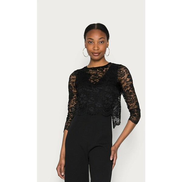 Anna Field Occasion SET Detacheable lace top with V neck sleeveless jumpsuit Kombinezon black AN621T024