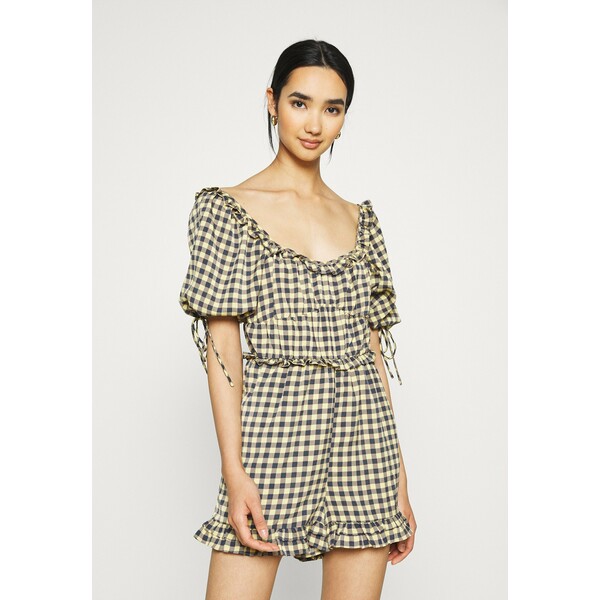 Missguided GINGHAM PLAYSUIT Kombinezon yellow M0Q21T0A7