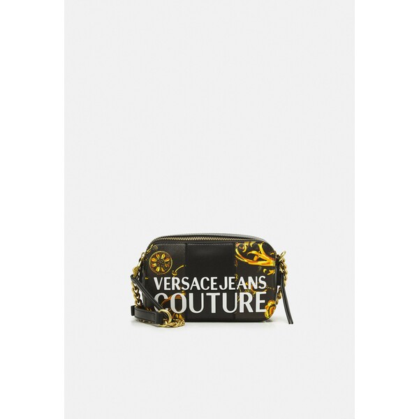 Versace Jeans Couture STRIPES PATCHWORK CROSSBODY Torba na ramię nero/oro VEI51H073