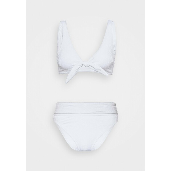 Cotton On Body TIE FRONT CROP HIGHWAISTED CHEEKY SET Bikini white C1R81L00W