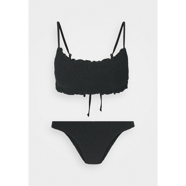 Cotton On Body BACKLESS RUFFLE TOPREFINED BRAZILIAN SET Bikini black shirred C1R81L00Q