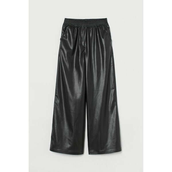 H&M Spodnie z imitacji skóry 0936788001 Czarny