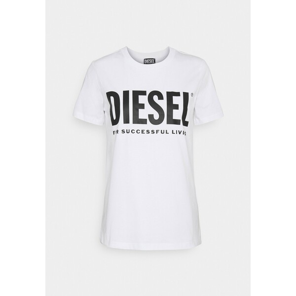 Diesel SILY LOGO T-shirt z nadrukiem white DI121D0FP