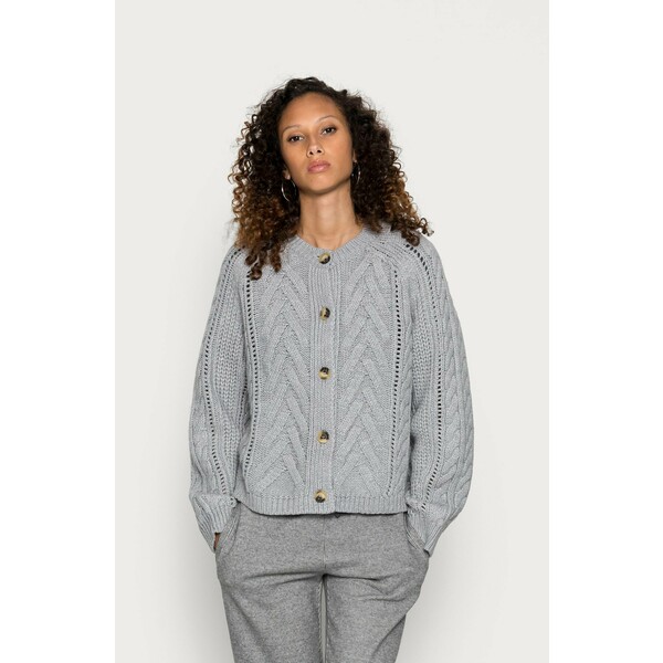 Marc O'Polo DENIM CARDIGAN WITH BUTTONS AND CABLE STRUCTURE Kardigan stone melange OP521I04Z