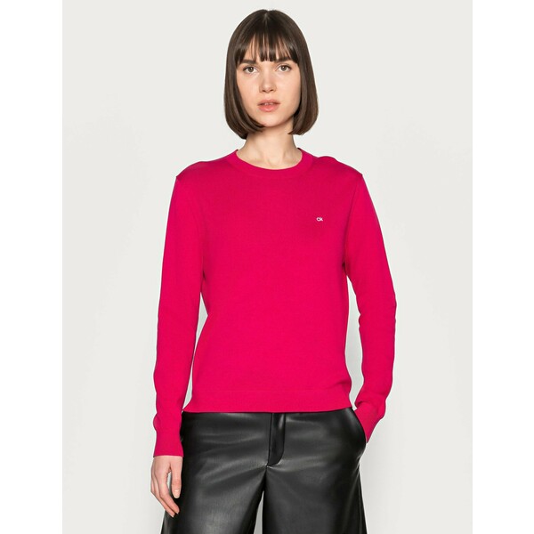 Calvin Klein COTTON SILK C-NECK SWEATER Sweter red 6CA21I020