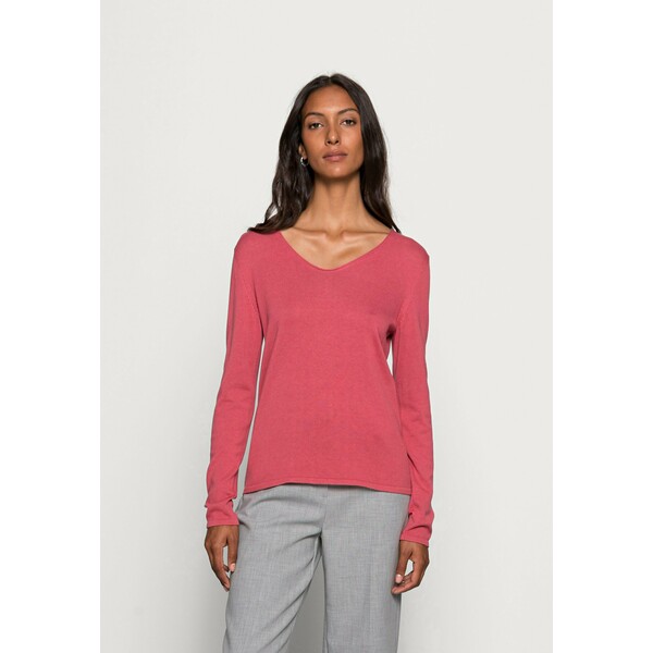 TOM TAILOR BASIC V-NECK Sweter cozy pink TO221I0GG