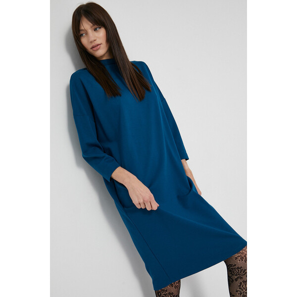 Medicine Sukienka gładka niebieska RW21-SUD602_95X