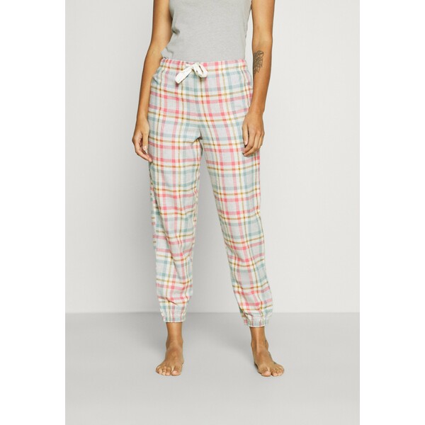 Marks & Spencer London DEAL CHECK CUFF Spodnie od piżamy pink mix QM481O019