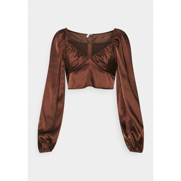 Nly by Nelly RUCHED UP BLOUSE Bluzka brown NEG21E070