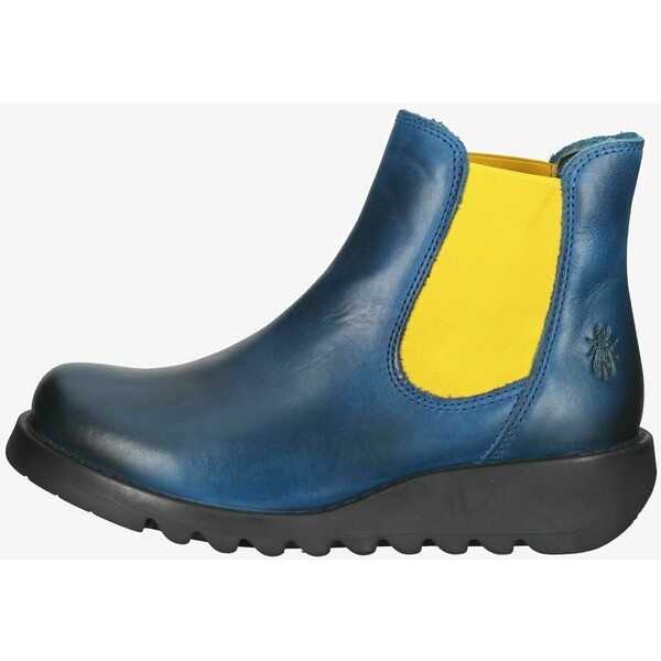 Fly London Ankle boot royal blue mustard elastic FL211A01M