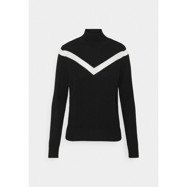pure cashmere V LINE HIGH NECK Sweter black PUG21I00Z