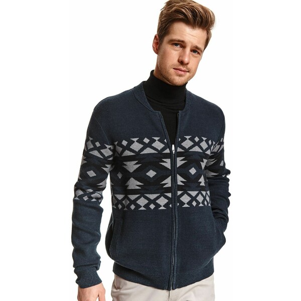 Top Secret sweter kardigan z motywem norweskim SSW3091