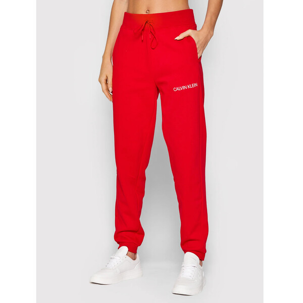 Calvin Klein Performance Spodnie dresowe 00GWF1P608 Czerwony Regular Fit