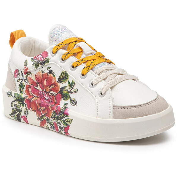 Desigual Sneakersy Shoes Fancy Flower 21WSKP17 Biały