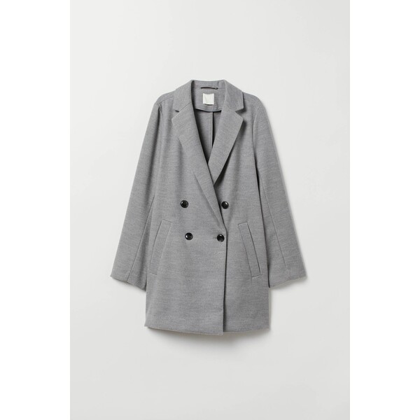 H&M Dwurzędowy płaszcz 0708845001 Szary melanż