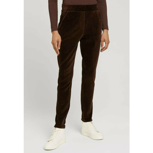 TOM TAILOR Spodnie materiałowe dark brown TO221A0FL