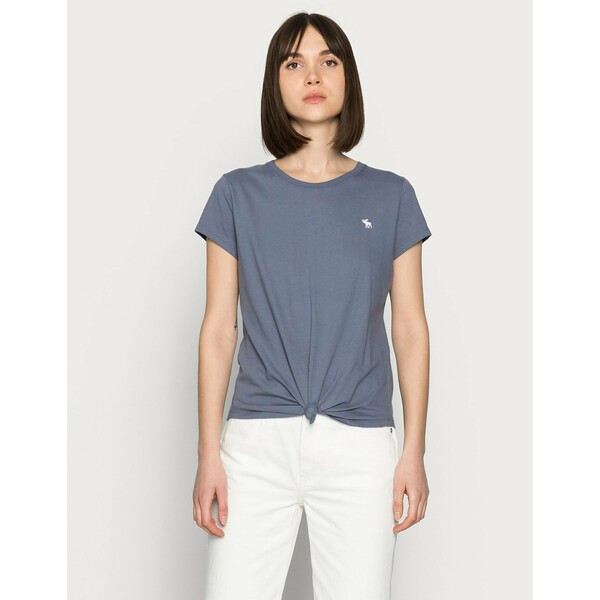 Abercrombie & Fitch ICON KNOTTED CREW T-shirt z nadrukiem dark blue A0F21D0HJ