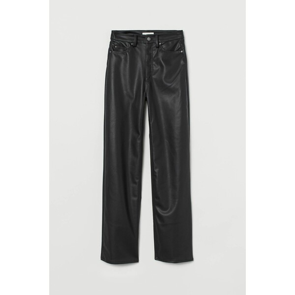 H&M Spodnie z imitacji skóry 0929275001 Czarny