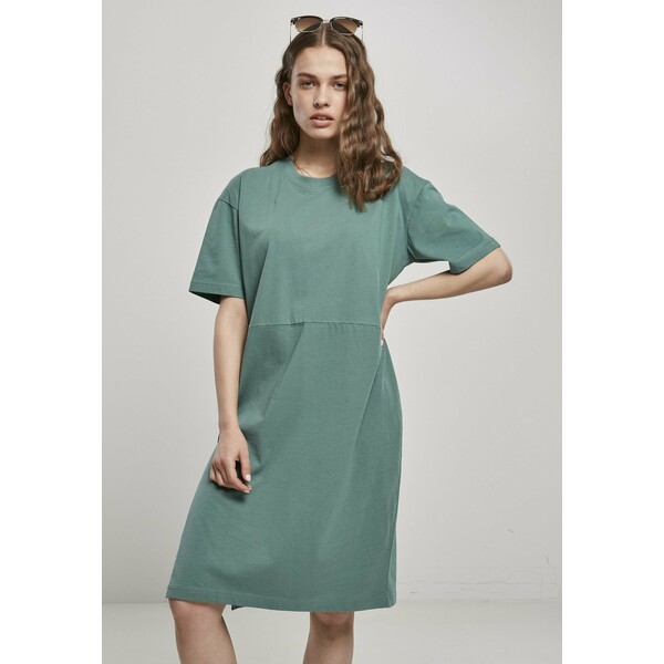 Urban Classics LADIES ORGANIC OVERSIZED SLIT TEE DRESS Sukienka letnia turquoise UR621C01Q-L11
