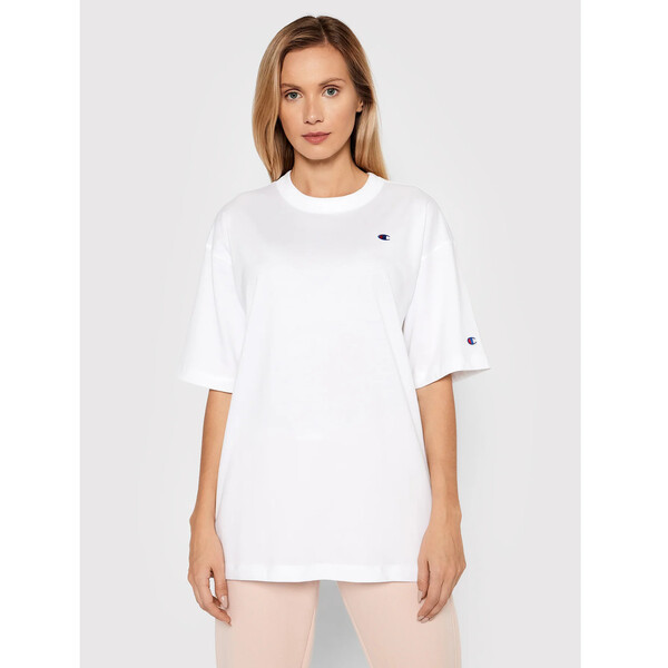 Champion T-Shirt Maxi 114131 Biały Oversize