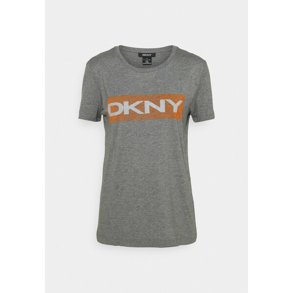 DKNY LOGO BEAD T-shirt z nadrukiem avenue grey/marigold DK121D02K