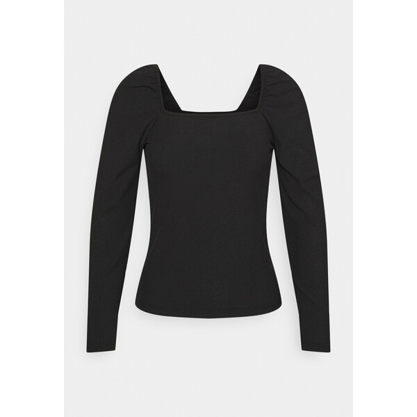 Dorothy Perkins SQUARE NECK LONG SLEEVE TOP Bluzka z długim rękawem black DP521D0RF