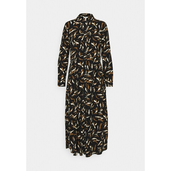 Object OBJLORENA LONG SHIRT DRESS Sukienka koszulowa black sepia/sandshell OB121C0ST