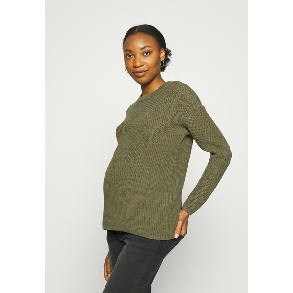 Pieces Maternity PCMKARIE NEW O NECK Sweter deep lichen green PIV29I01A