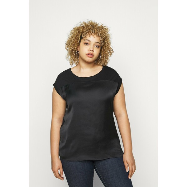 Anna Field Curvy T-shirt z nadrukiem black AX821D04C