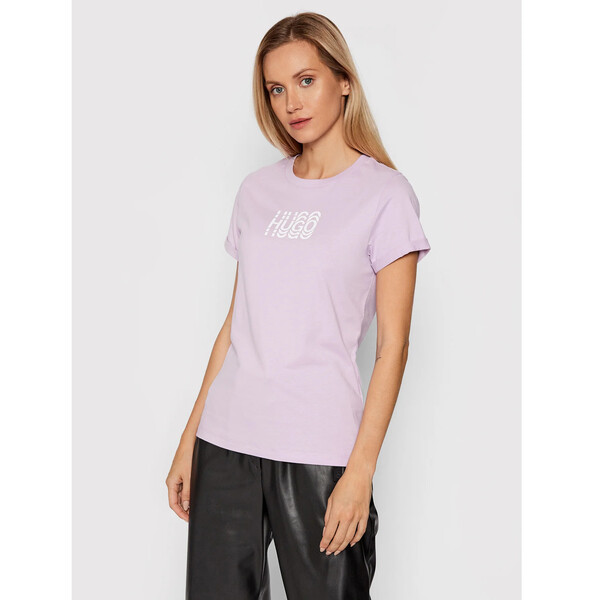Hugo T-Shirt Tee 11 50455711 Fioletowy Slim Fit