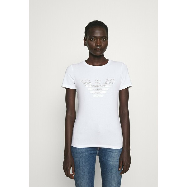 Emporio Armani T-shirt z nadrukiem white EA821D01J