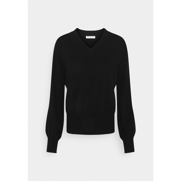 pure cashmere V NECK BALLOON SLEEVE Sweter black PUG21I00R