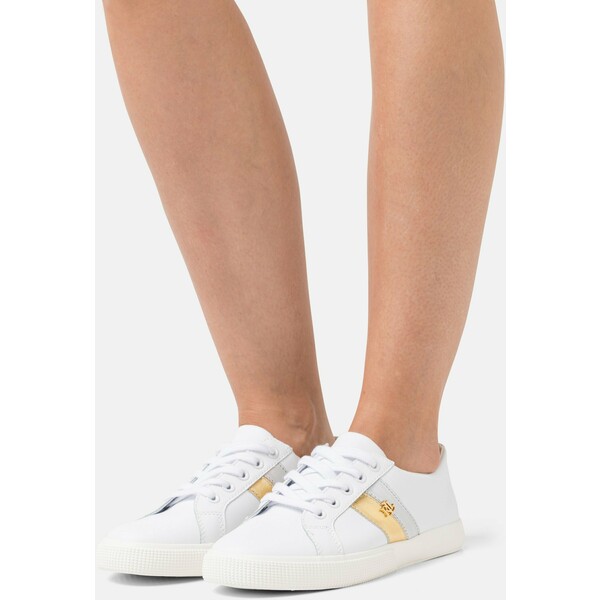 Lauren Ralph Lauren JANSON Sneakersy niskie real white/modern gold /white silver L4211A062-A11