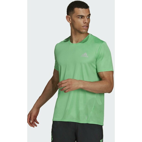 adidas Performance T-shirt z nadrukiem green AD542D3YN-M11