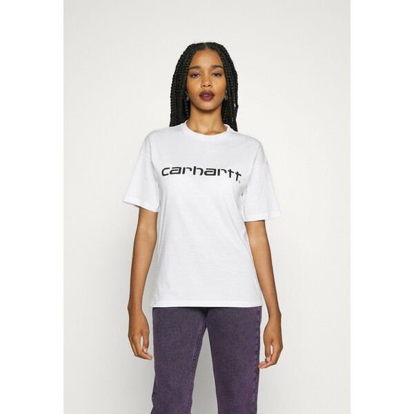 Carhartt WIP SCRIPT T-shirt z nadrukiem white / black C1421D035