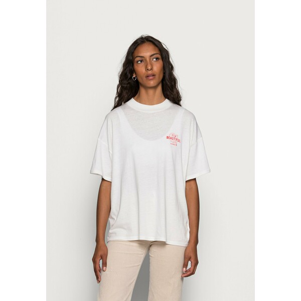 Wrangler HIGH NECK GIRLFRIEND T-shirt z nadrukiem almost mauve WR121D04L