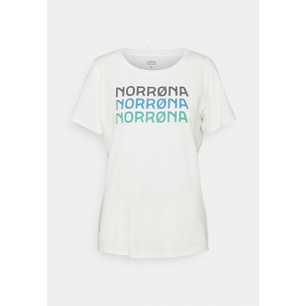 Norrøna TRIPLE T-shirt z nadrukiem pure white NOO41D00D