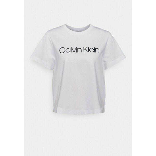 Calvin Klein CORE LOGO MIDLENGTH BOXY T-shirt z nadrukiem white 6CA21D03M