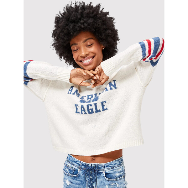 American Eagle Sweter 034-0348-9575 Biały Regular Fit