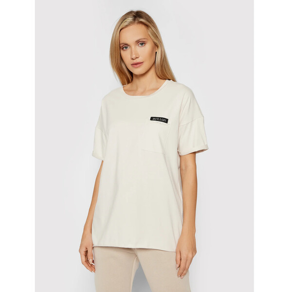 Outhorn T-Shirt TSD614 Beżowy Oversize