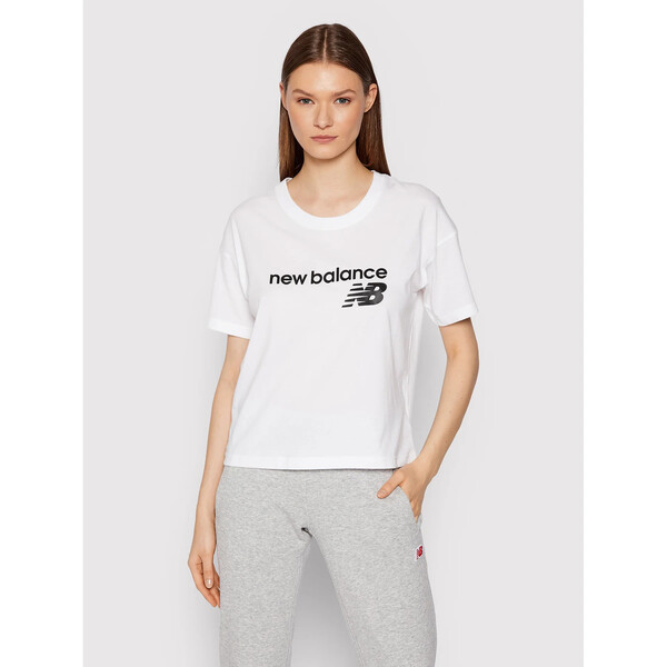 New Balance T-Shirt WT03805 Biały Relaxed Fit
