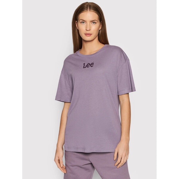 Lee T-Shirt Crew L43PBYTZ Fioletowy Relaxed Fit