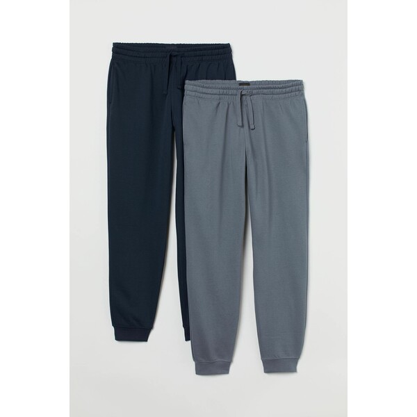 H&M Spodnie dresowe Regular Fit 2-pak - - ON 0970816011 Ciemnoszary/Granatowy