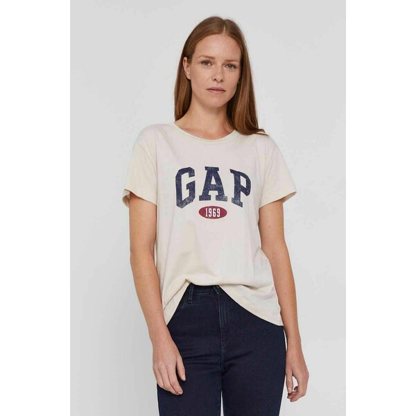 Gap GAP T-shirt bawełniany 730248.00OYSTER08